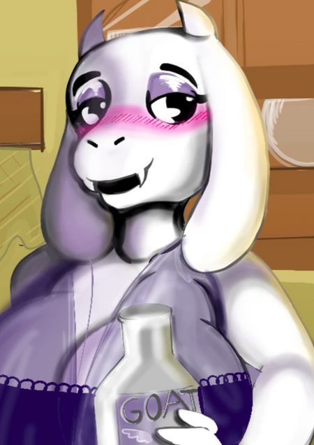 A digital fan art of Toriel in a sexy negligee